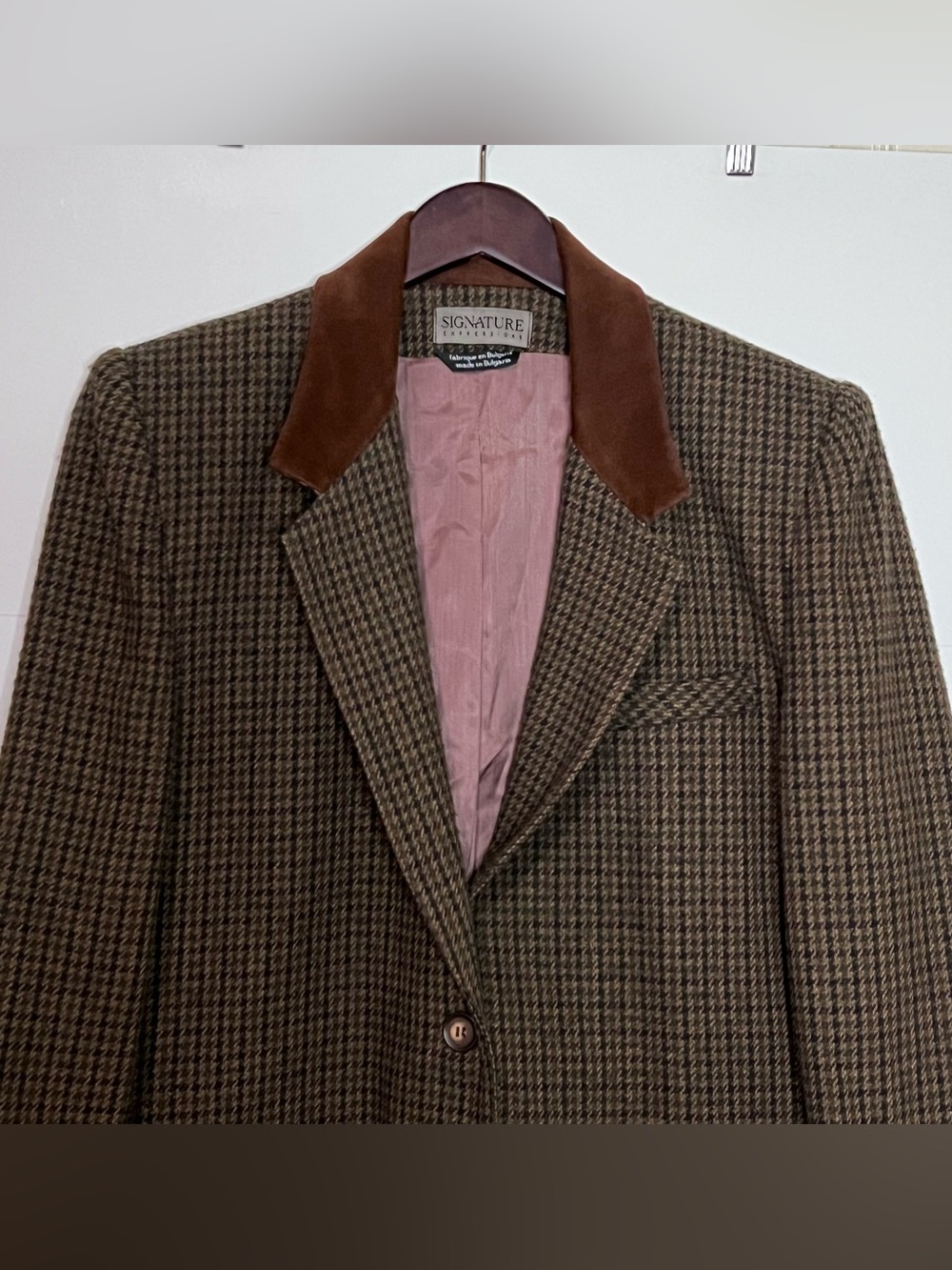 VTG Signature Expressions Wool Blend Houndstooth  Equestrian Hunter Jacket Sz. 1